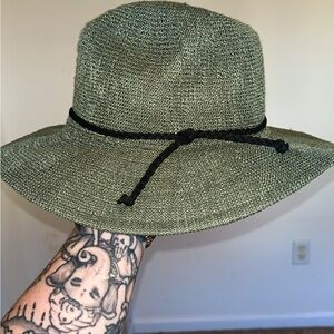 Olive Green Wide Brimmed Hat